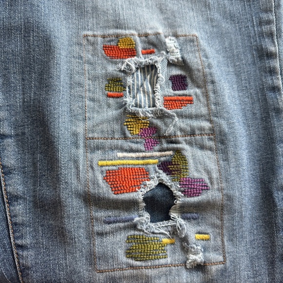 EST. 1946 Denim Patchwork Colurful Stitching Fun Women's Jeans Size14 High Rise - Picture 6 of 10